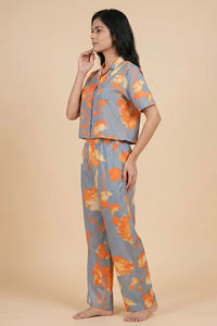 Zivame Woven Loungewear Set - Slate Grey — thumbnail 2